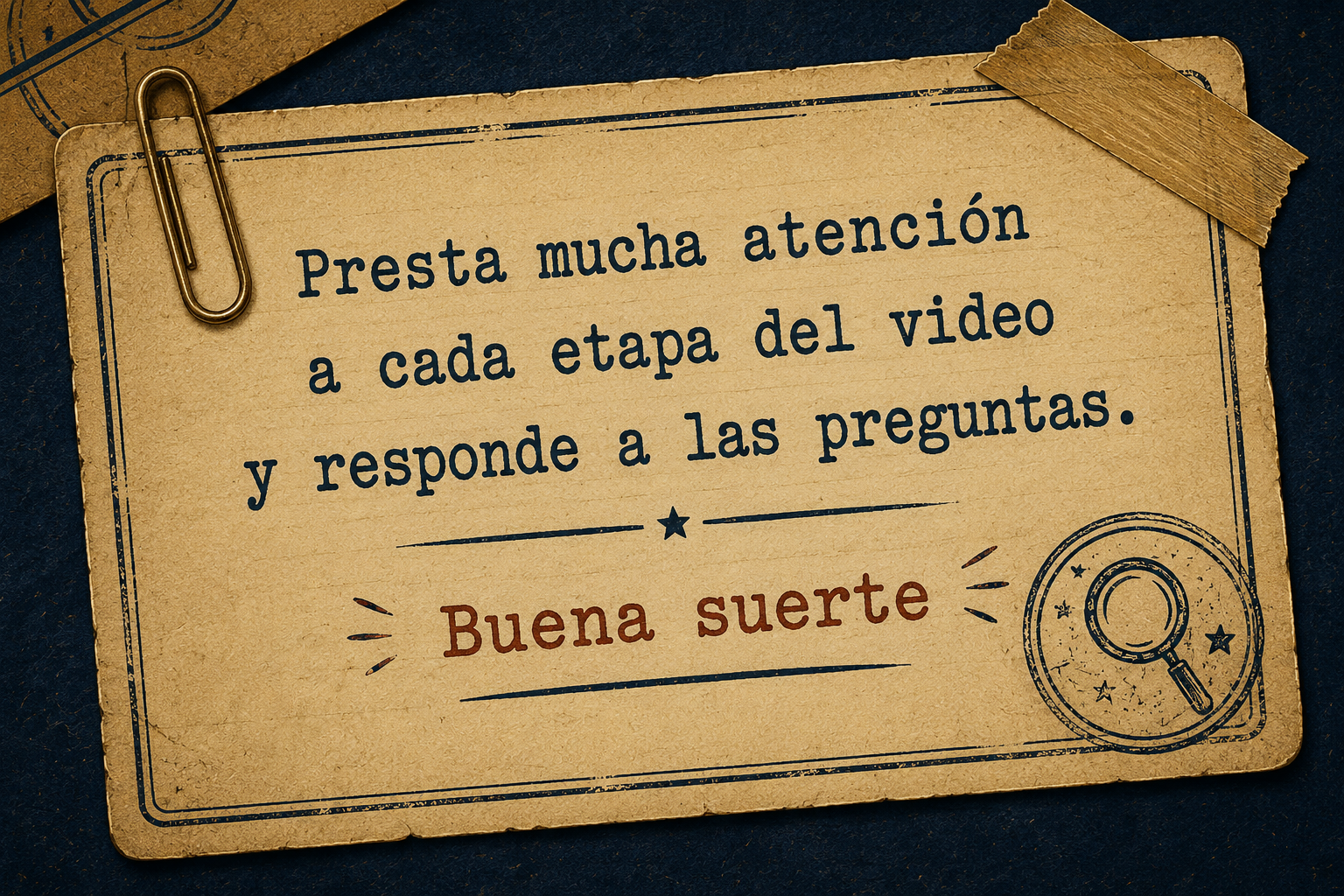 Mensaje previo al video.